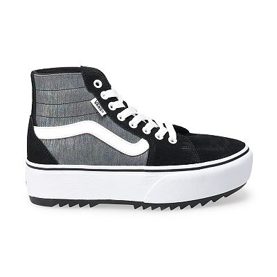 Womens all shops black platform vans