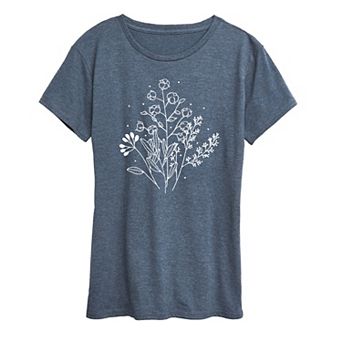 Women's Fall Flowers Graphic Tee