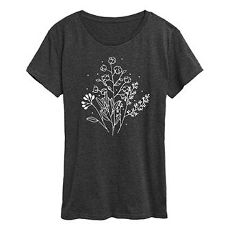 Women's Fall Flowers Graphic Tee