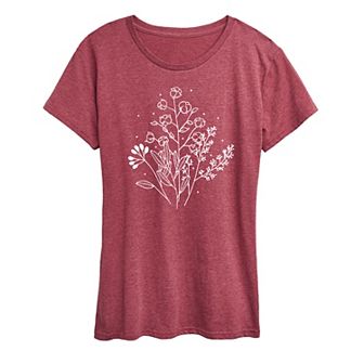 Women's Fall Flowers Graphic Tee