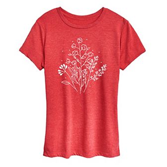 Women's Fall Flowers Graphic Tee
