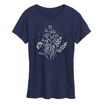 Women's Fall Flowers Graphic Tee