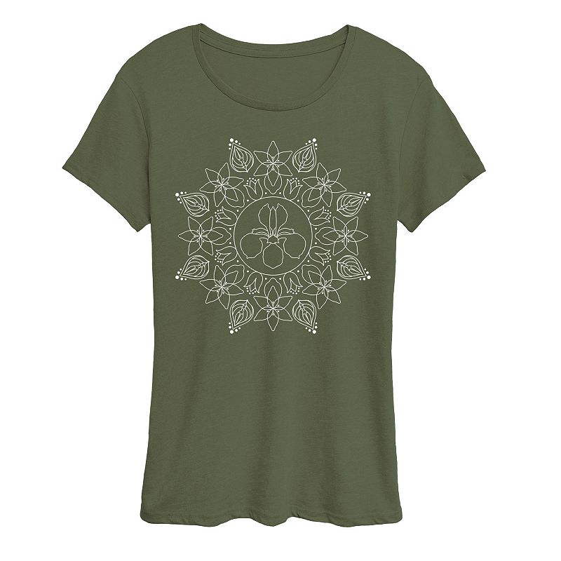 Women's Spring Floral Decorative Graphic Tee, 