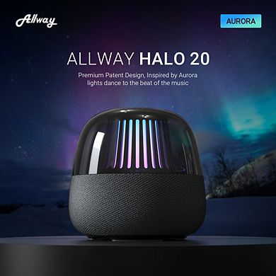 Allway Halo20 Premium Portable Bluetooth Speaker Enhanced Wireless Sound Quality