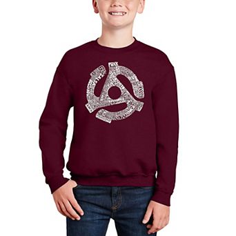 Record Adapter - Boy's Word Art Crewneck Sweatshirt