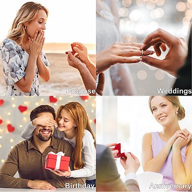 Velvet Ring Box 2 Slots Double Ring Box Display Holder Jewelry Storage