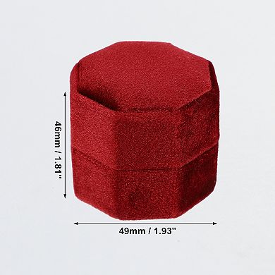 Velvet Ring Box 2 Slots Double Ring Box Display Holder Jewelry Storage