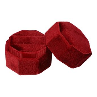 Velvet Ring Box 2 Slots Double Ring Box Display Holder Jewelry Storage