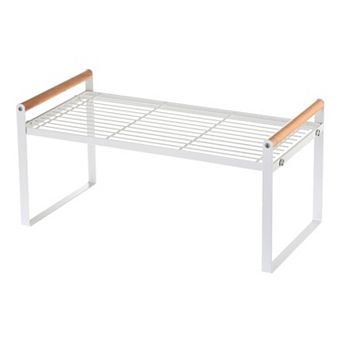 Kitchen Cabinet Shelf Organizer Wood Counter Rack Stackable Storage Holder