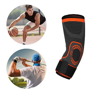 Pair Elbow Pads Protection Brace Tightening Breathable For Sports