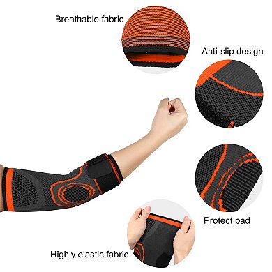 Pair Elbow Pads Protection Brace Tightening Breathable For Sports