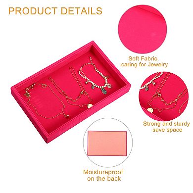 Velvet Jewelry Tray Stackable Tray For Rings Earrings Necklace Bracelet