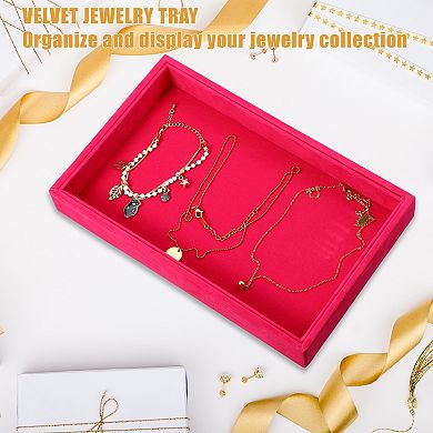 Velvet Jewelry Tray Stackable Tray For Rings Earrings Necklace Bracelet