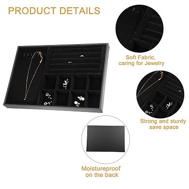 3 In 1 Jewelry Tray Stackable Tray Showcase For Rings Earrings Necklace