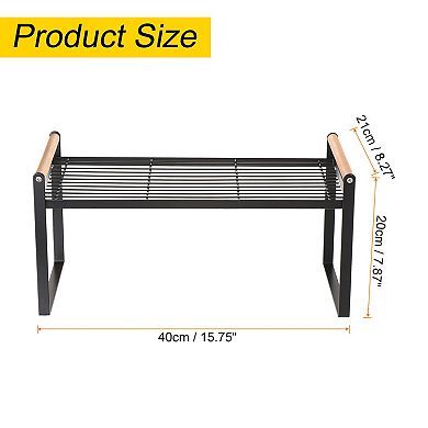 Kitchen Cabinet Shelf Organizer Wood Counter Rack Stackable Storage Holder