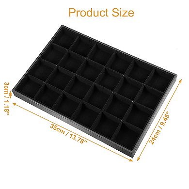 24 Grid Jewelry Tray Stackable For Rings Earrings Necklace Bracelet