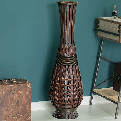 Antique Trumpet Style Floor Vase, For Entryway or Living Room