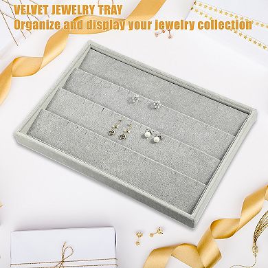 Velvet Earring Jewelry Tray Stackable Tray Showcase For Rings Earrings