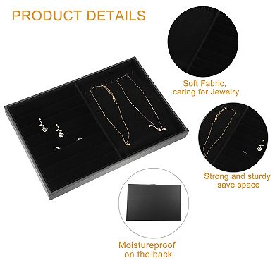 2 In 1 Jewelry Tray Stackable Tray Showcase For Rings Earrings Necklace