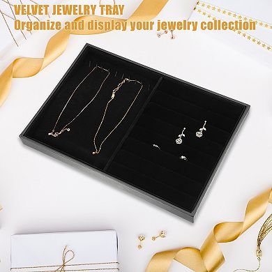 2 In 1 Jewelry Tray Stackable Tray Showcase For Rings Earrings Necklace