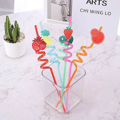 16pcs Silly Straws, Crazy Straws For Gift Christmas, Mixed Color