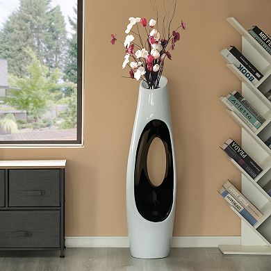 Modern Unique Design Floor Flower Vase for Living Room, Entryway or Dining Room