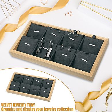 Wood Pendant Tray Stackable Storage Jewelry Tray For Pendants