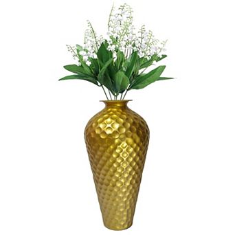 Decorative Modern Honeycomb Design Floor Flower Vase for Entryway, Living Room or Dining Room