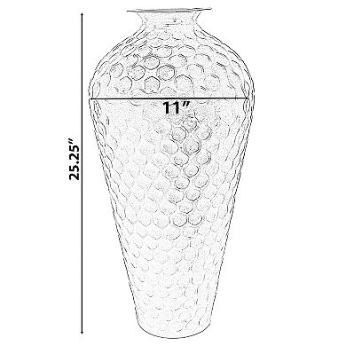 Decorative Modern Honeycomb Design Floor Flower Vase for Entryway, Living Room or Dining Room