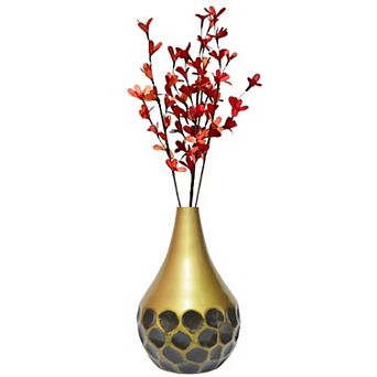 Decorative Modern Teardrop Shape Table Flower Vase with Honeycomb Design
