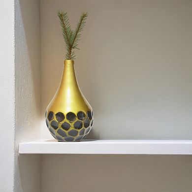 Decorative Modern Teardrop Shape Table Flower Vase with Honeycomb Design