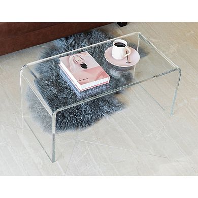 Rectangular Acrylic Waterfall Modern Coffee Table