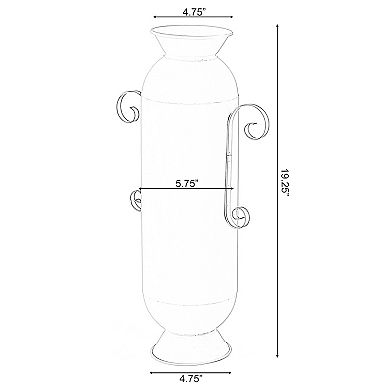 Decorative Floor Vase With 2 Handles for Entryway, Living Room or Dining Room