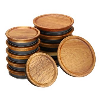 Mason Jar Lids Wooden Storage Canning Jar Lid (6 Regular And 6 Wide)