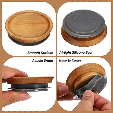 Mason Jar Lids Wooden Storage Canning Jar Lid (6 Regular And 6 Wide)