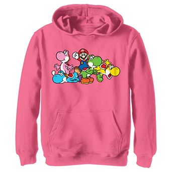 Girls Super Mario Bros Yoshi Group Graphic Hoodie