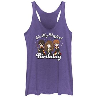 Juniors' Harry Potter It's My Magical Birthday Tri-Blend Racerback Graphic Tank Top