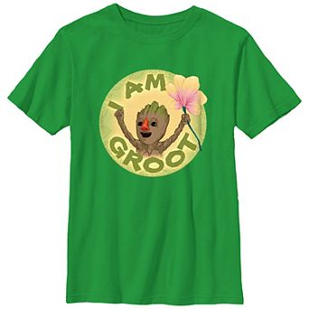Boys I Am Groot Flower Stamp Graphic Tee