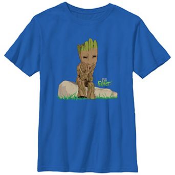 Boys I Am Groot Thinking Groot Graphic Tee