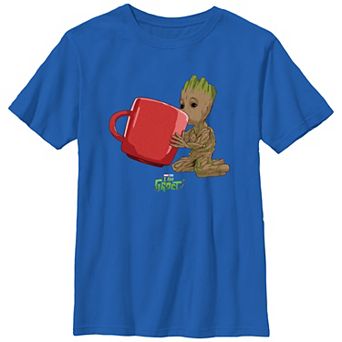 Boys I Am Groot Coffee Drinker Groot Graphic Tee