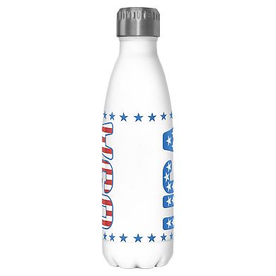 USA Flag Print Letters Graphic Stainless Steel Bottle