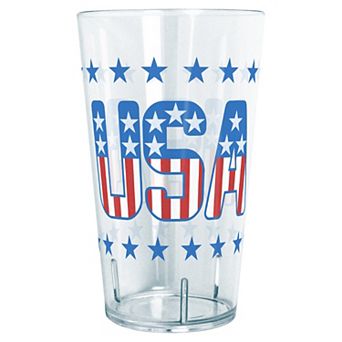 USA Flag Print Letters Graphic Tritan Tumbler