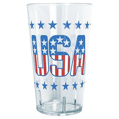 USA Flag Print Letters Graphic Tritan Tumbler