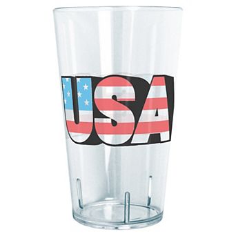 USA Americana Style Print Letters Graphic Tritan Tumbler