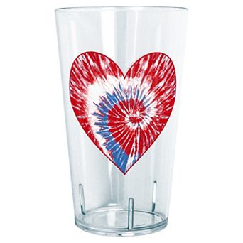 Americana Tie Dye Print Heart Graphic Tritan Tumbler