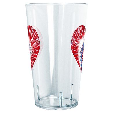 Americana Tie Dye Print Heart Graphic Tritan Tumbler