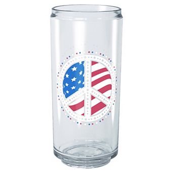 USA Flag Print Peace Sign Graphic Tritan Cup