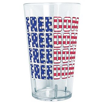 USA Flag Print Word Freedom Graphic Tritan Tumbler
