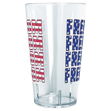 USA Flag Print Word Freedom Graphic Tritan Tumbler