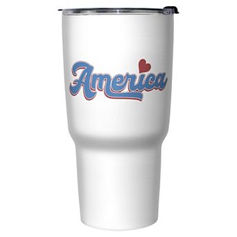 America Retro Text Graphic Travel Mug